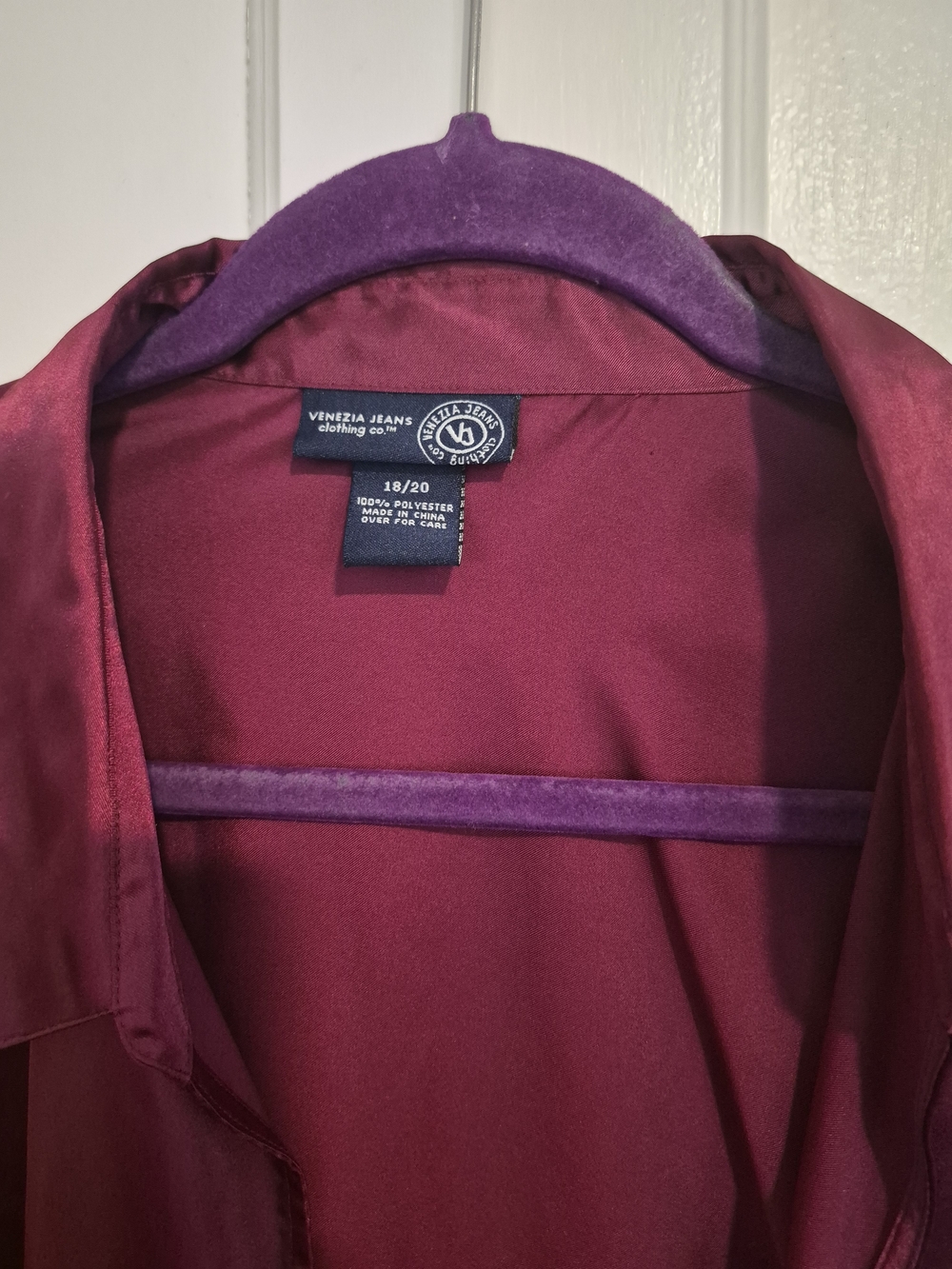 Silky Wrap-Front Blouse in Deep Wine - Picture 4 of 6